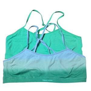 Happy Nation Bundle of 2 Girls Green Blue Seamless Bralette XL